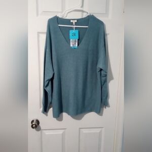 Ella Moss Blue V-Neck Sweater